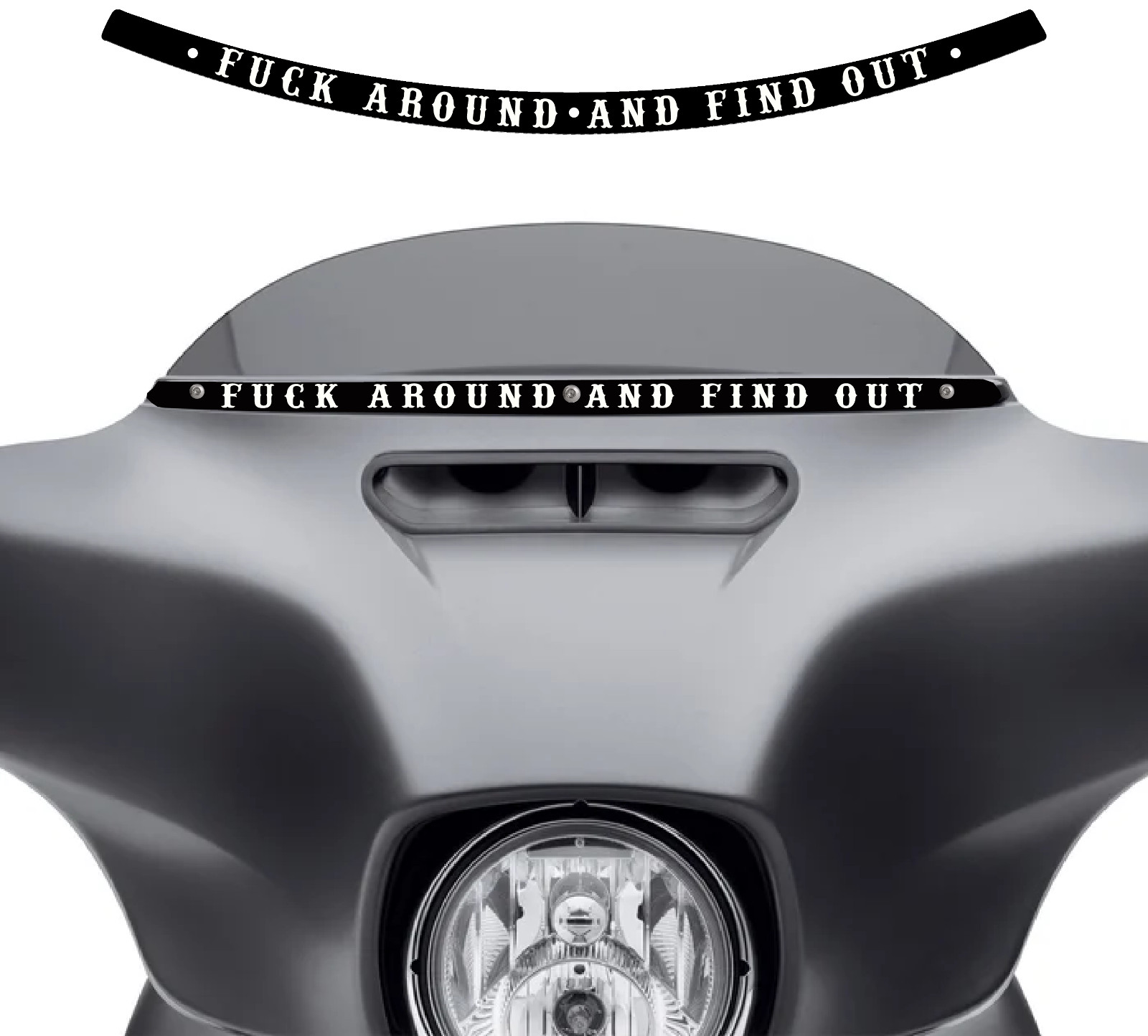 F*ck Around & Find Out FAFO Windshield Trim for 14 - 23 Harley Street Glide