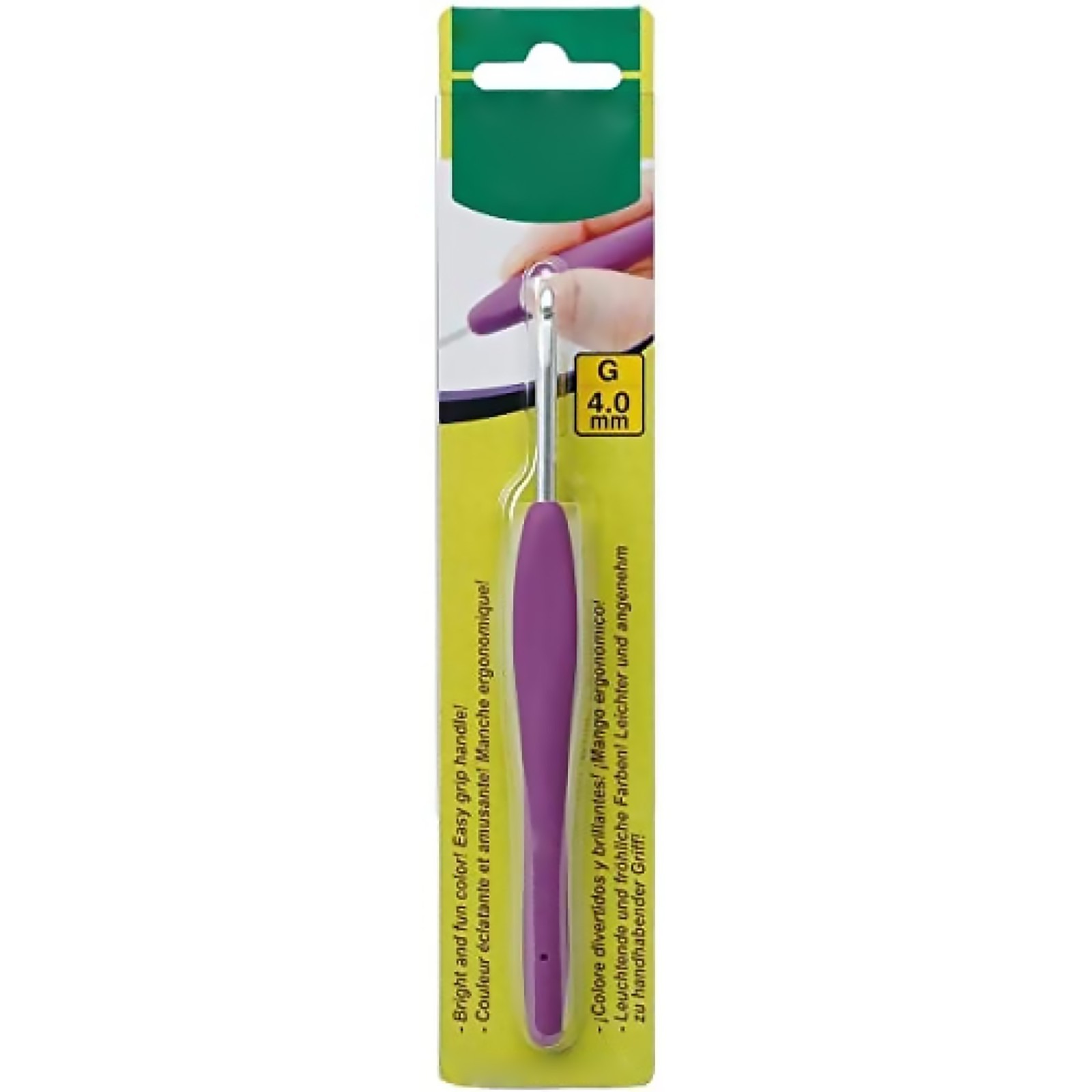 Crochet Hook 4.0mm Size G, Purple, Knitting Needle, Soft Grip