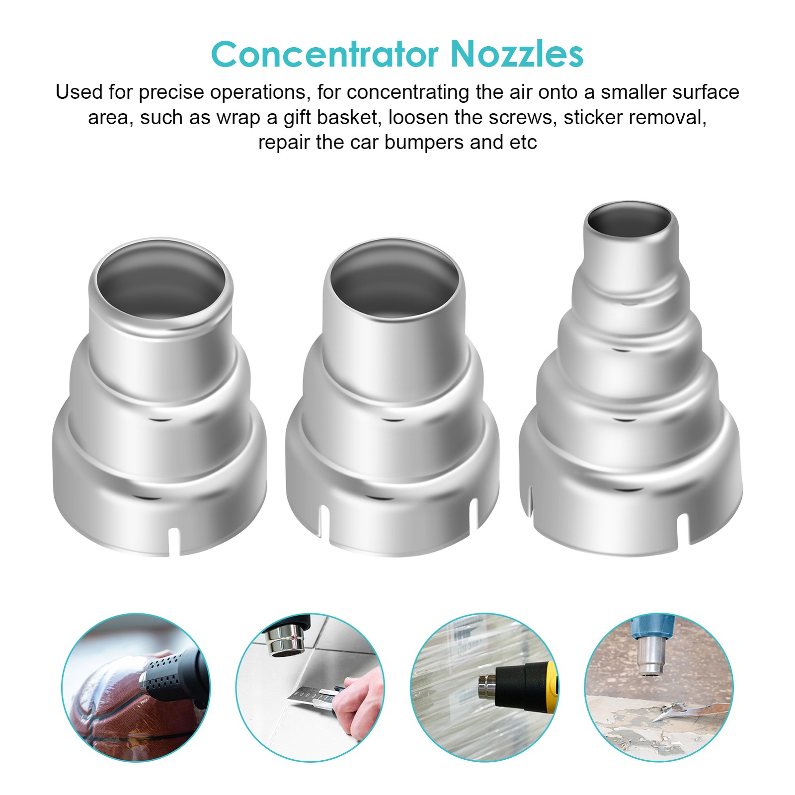 Replacement Heat Nozzles Kit Stainless Steel Accessory For Soldering Station