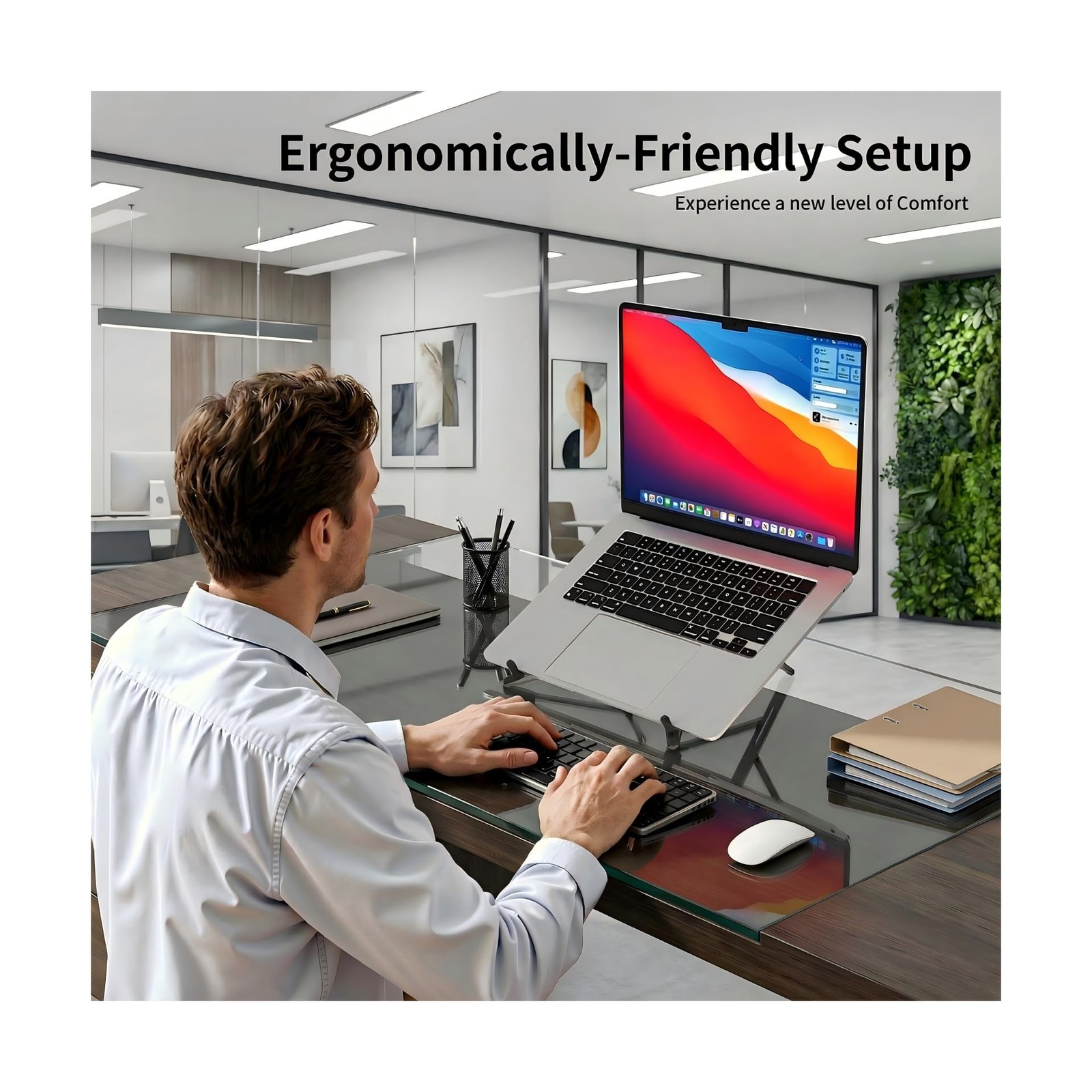 Adjustable Laptop Stand for Desk, MagSafe Compatible Portable Folda... Fast Ship