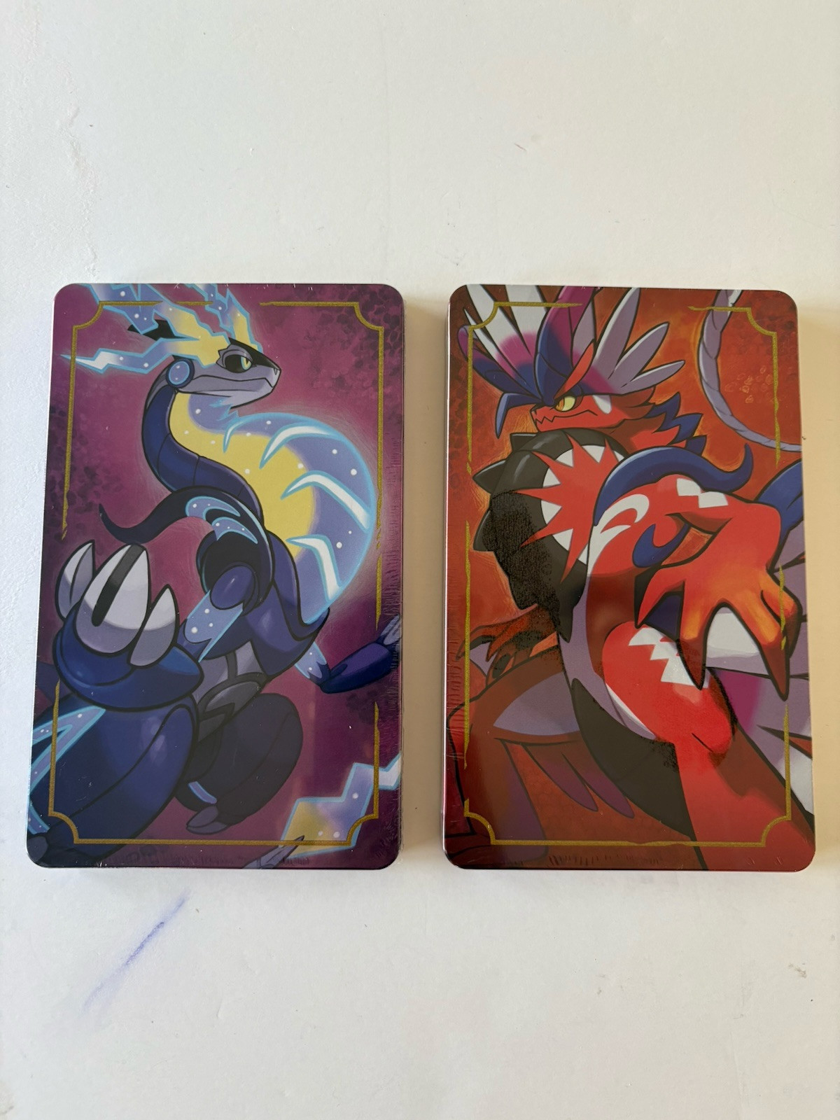 Pokemon scarlet & violet Kiraidon & Miraidon Steel Book Not For Resale Freebie