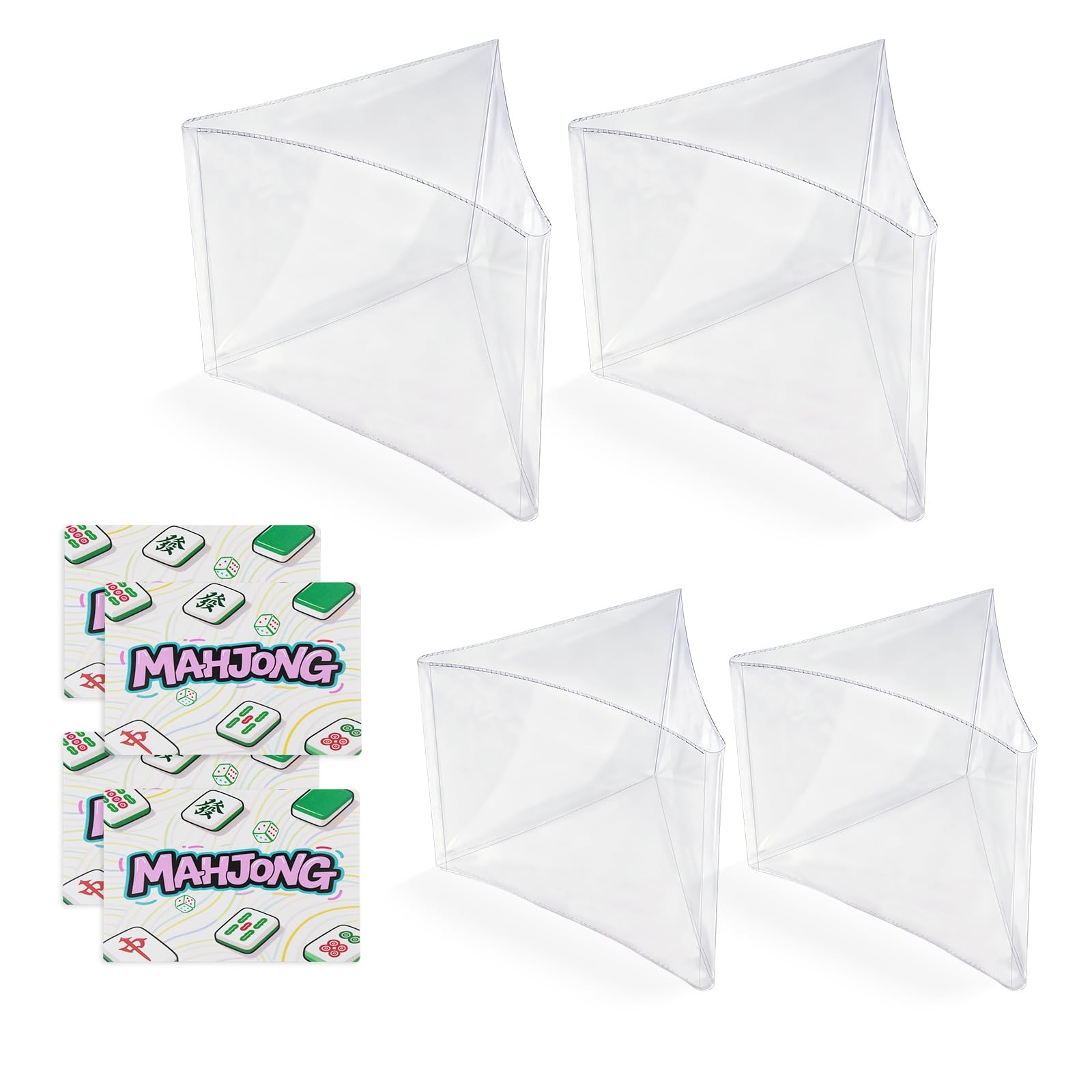 2025 Mahjong Card Sleeve 4PCS Mahjong Card Protector Cover Clear Plastic Sleeves