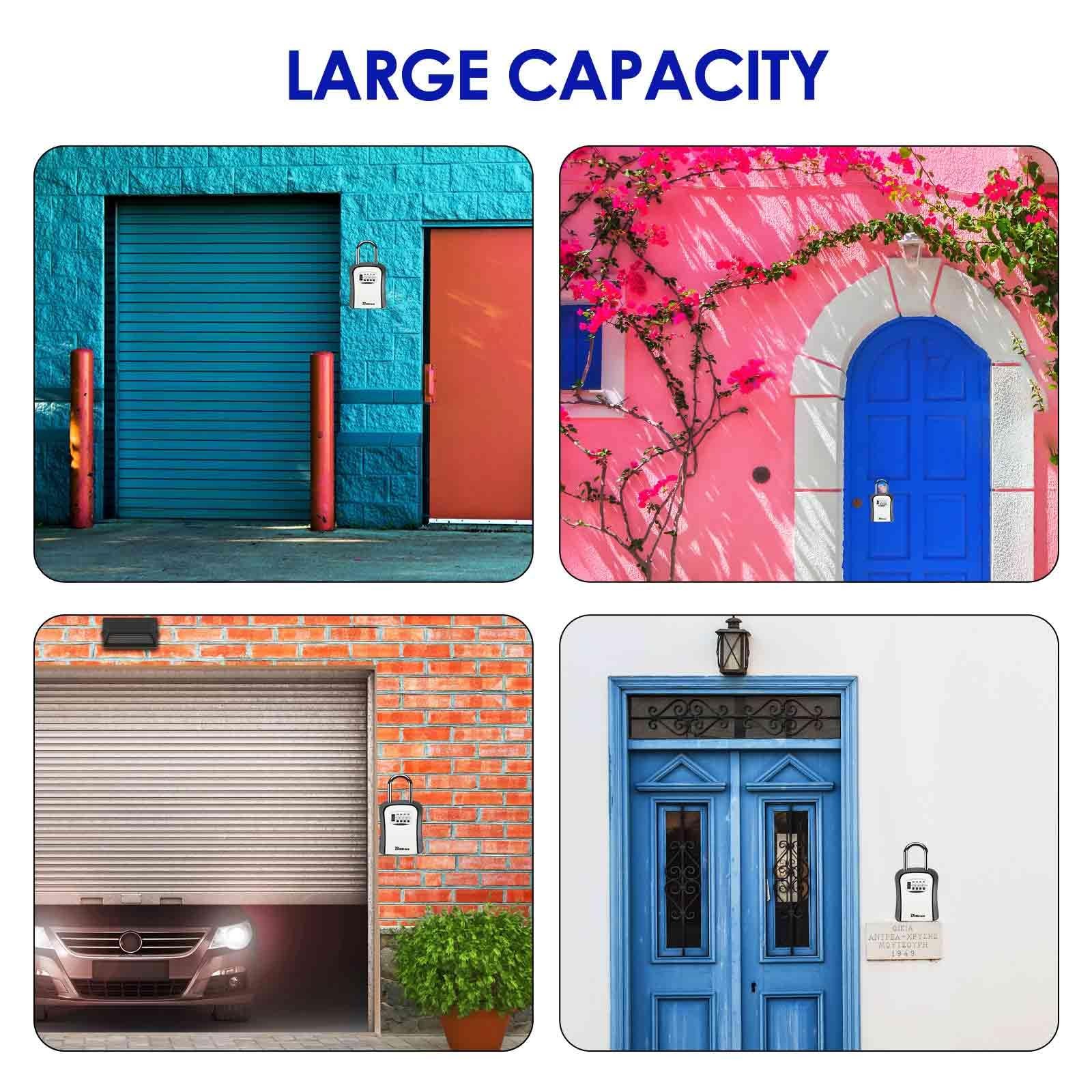 2 Pack Key Lock Box, Waterproof 4 Digits Combination Lockbox with Removable S...