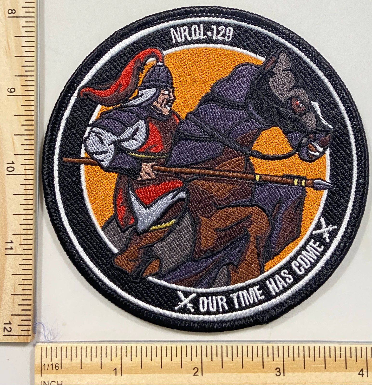 MILITARY BLACK OPS NRO PATCH- NROL 129 WARRIORS TIME HAS COME MALE WARRIOR