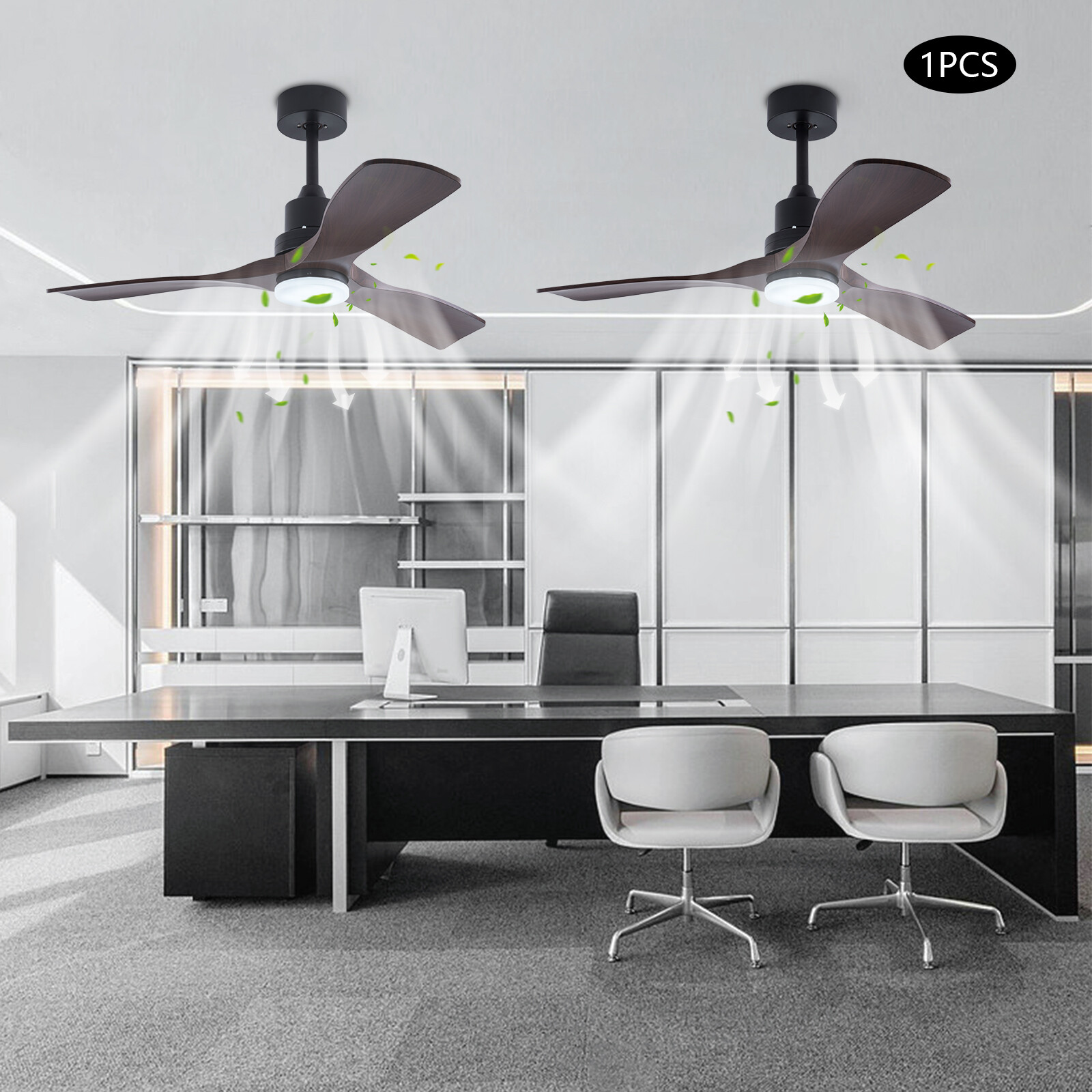 42'' Ceiling Fan Light W Remote Control&Timer Function3 Blade Fan Ceiling Mount