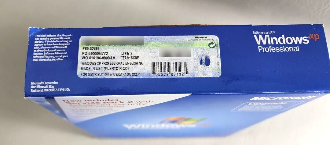 Microsoft Windows XP Professional Upgrade (License + Media) {1 User/s}