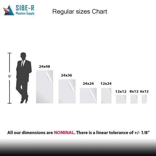 Acrylic Plexiglass Plastic Sheet - 3/8" (9.5mm) Thick - Black - Pick Your Size