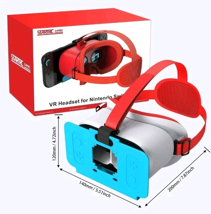 STARTRC GAMES VR Headset for Nintendo Switch 2 Adjustable Lenses White and Blue