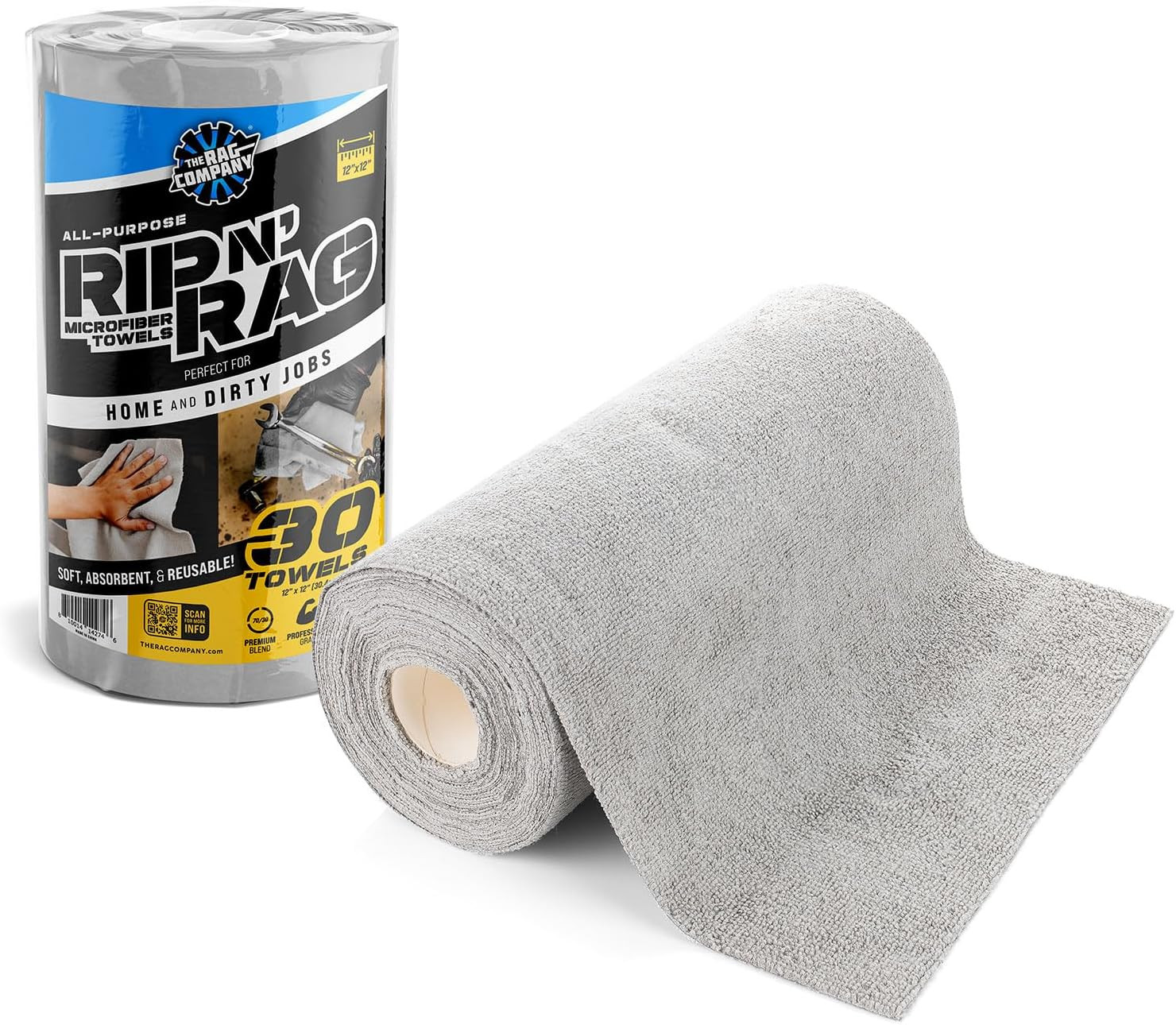 - Rip N' Rag Multi-Purpose Reusable Microfiber Towels for Home, Office, Garage,