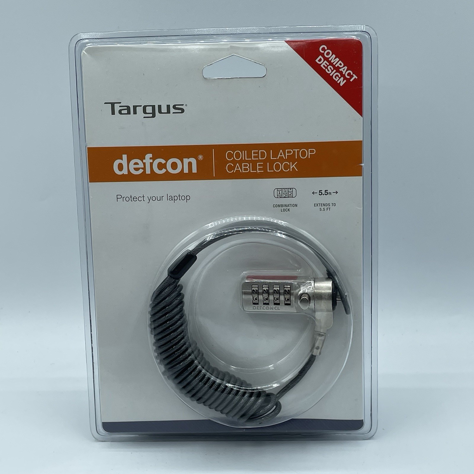 New Targus Defcon Coiled Laptop Cable Lock