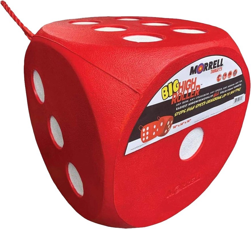 High Roller Foam Archery Target 6-Sided Cube W/ 21 Bullseyes and Carry Handle
