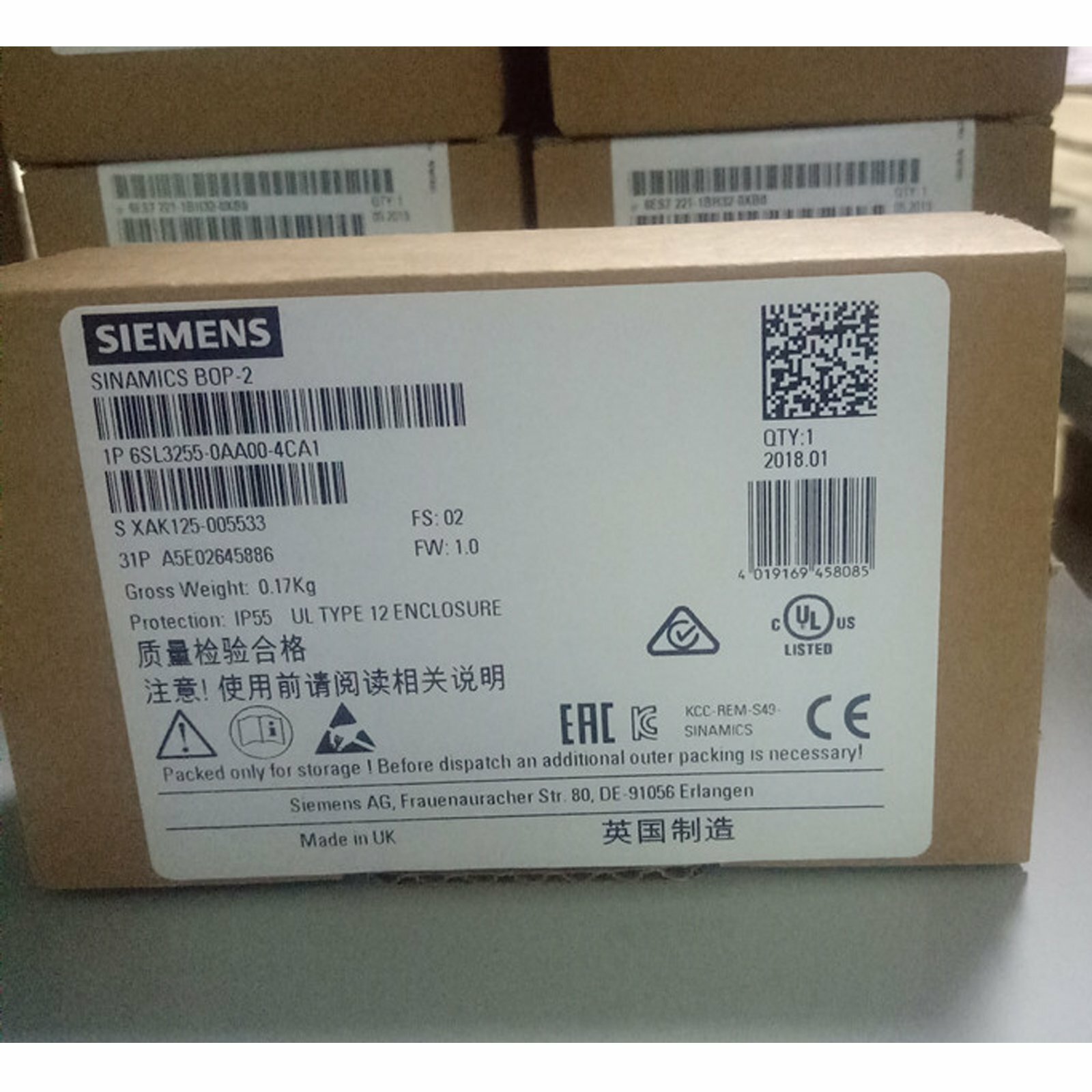 NEW Siemens 6SL3255-0AA00-4CA1 6SL3255-0AA00-4CA1 In Box free shipping