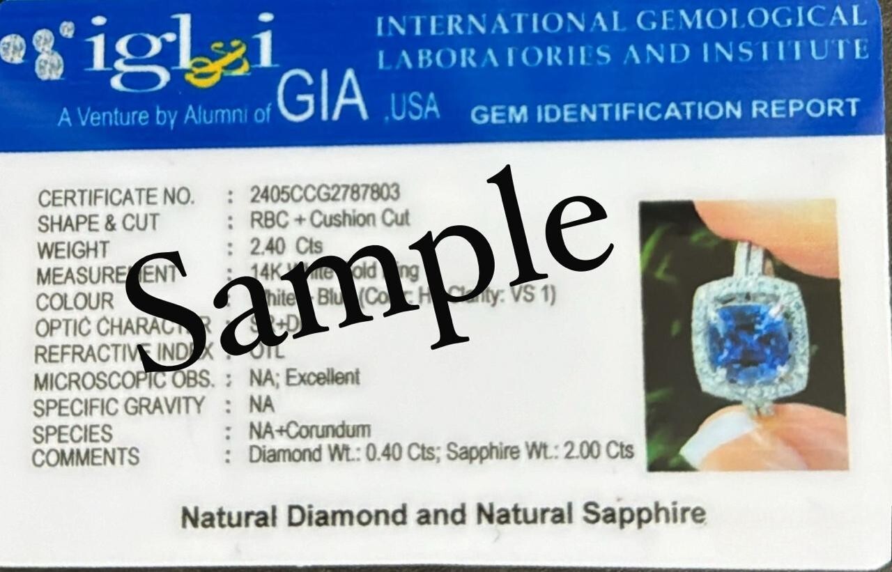 1.40 Ct Natural Sapphire Diamond Engagement Proposal Ring 14K Solid White Gold