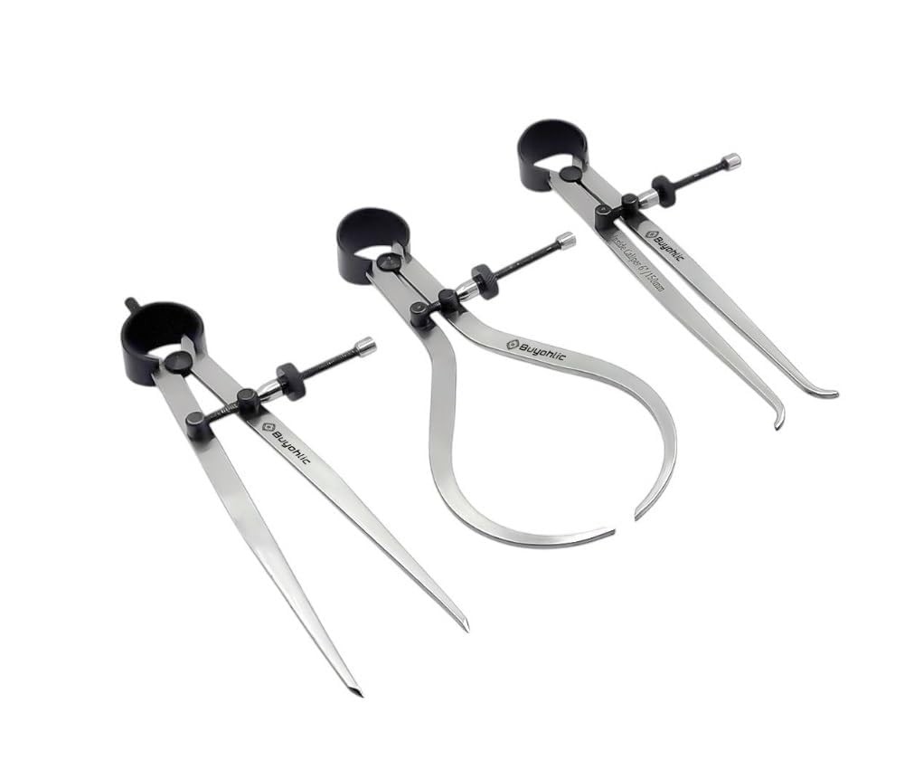 3 PCS 6 Inch 150 mm Spring Inside Outside Divider Caliper Set Measuring Tool