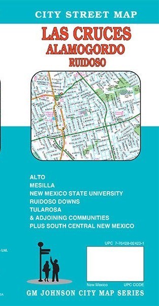 City Street Map of Las Cruces, Alamogordo, Ruidoso, New Mexico, by GMJ