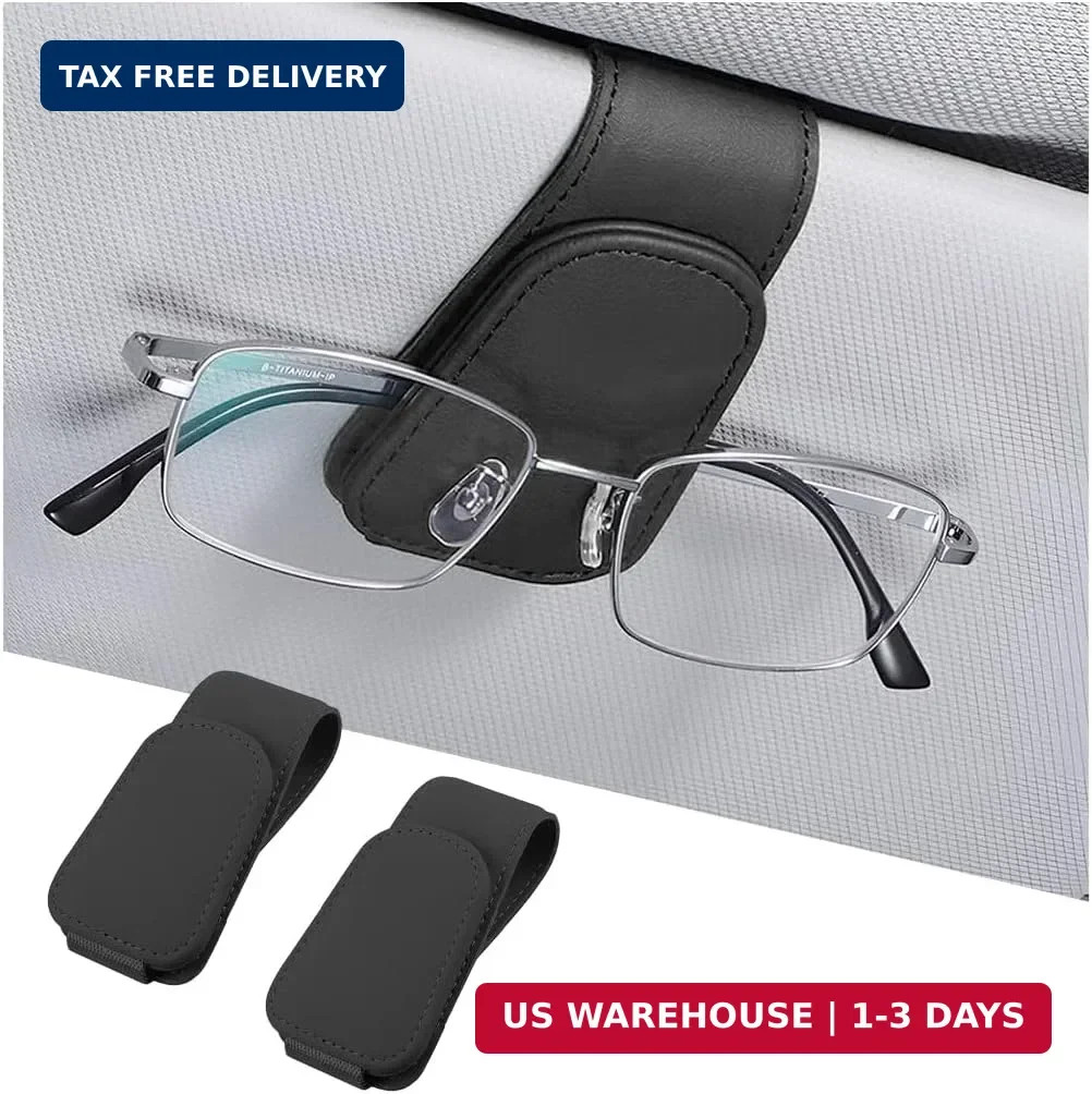 Sunglasses Holders for Car Sun Visor, Leather Eyeglasses Hanger Mounter, M