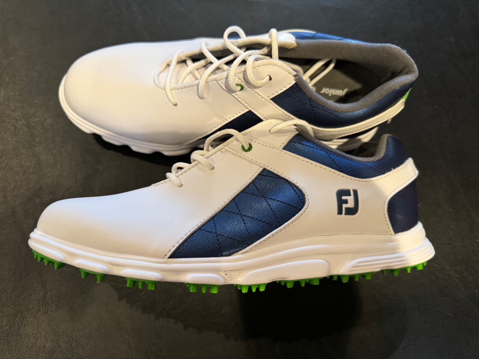Footnote Junior Pro SL 6M golf shoes, White/Blue color
