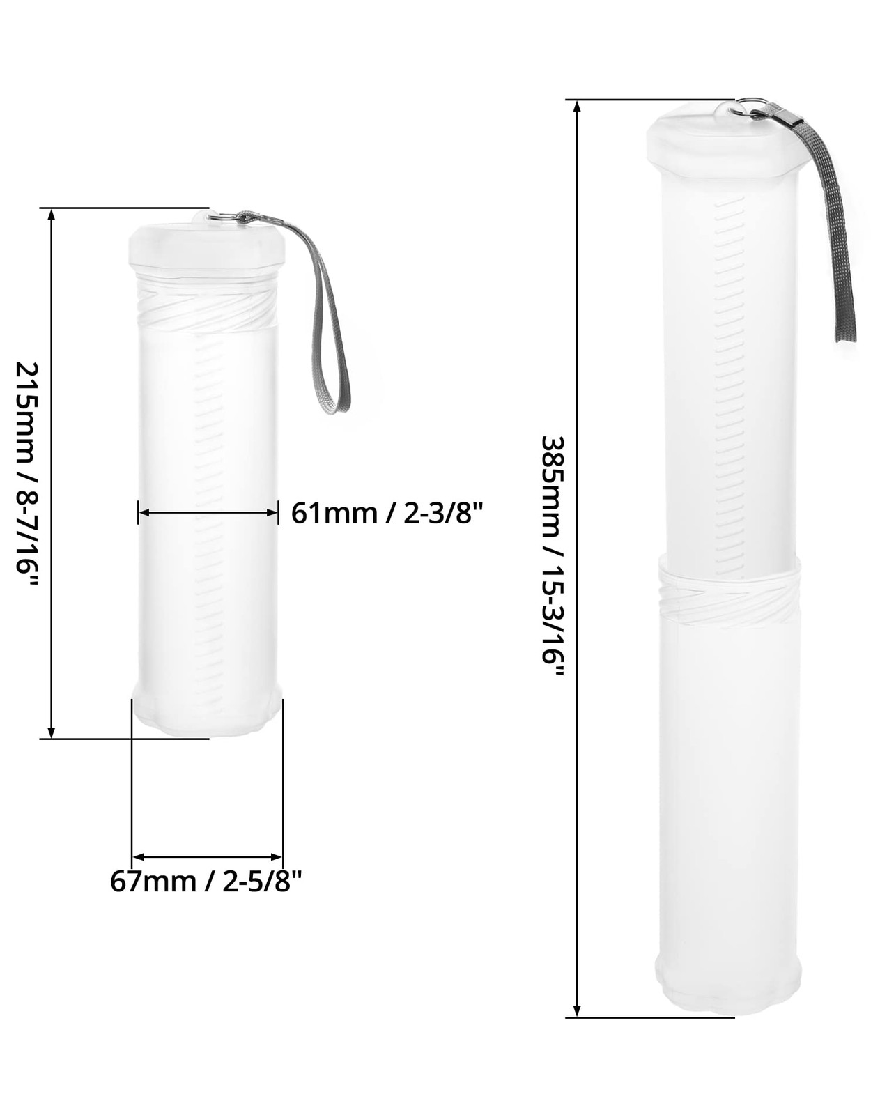 QWORK Extendable Artist Storage Tube - Durable Plastic, 2 Pack Adjustable Length