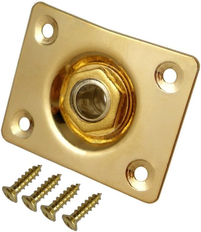 Square Metal 1/4 Output Jack Plate Input Jack Socket for Electric Guitar Bass...