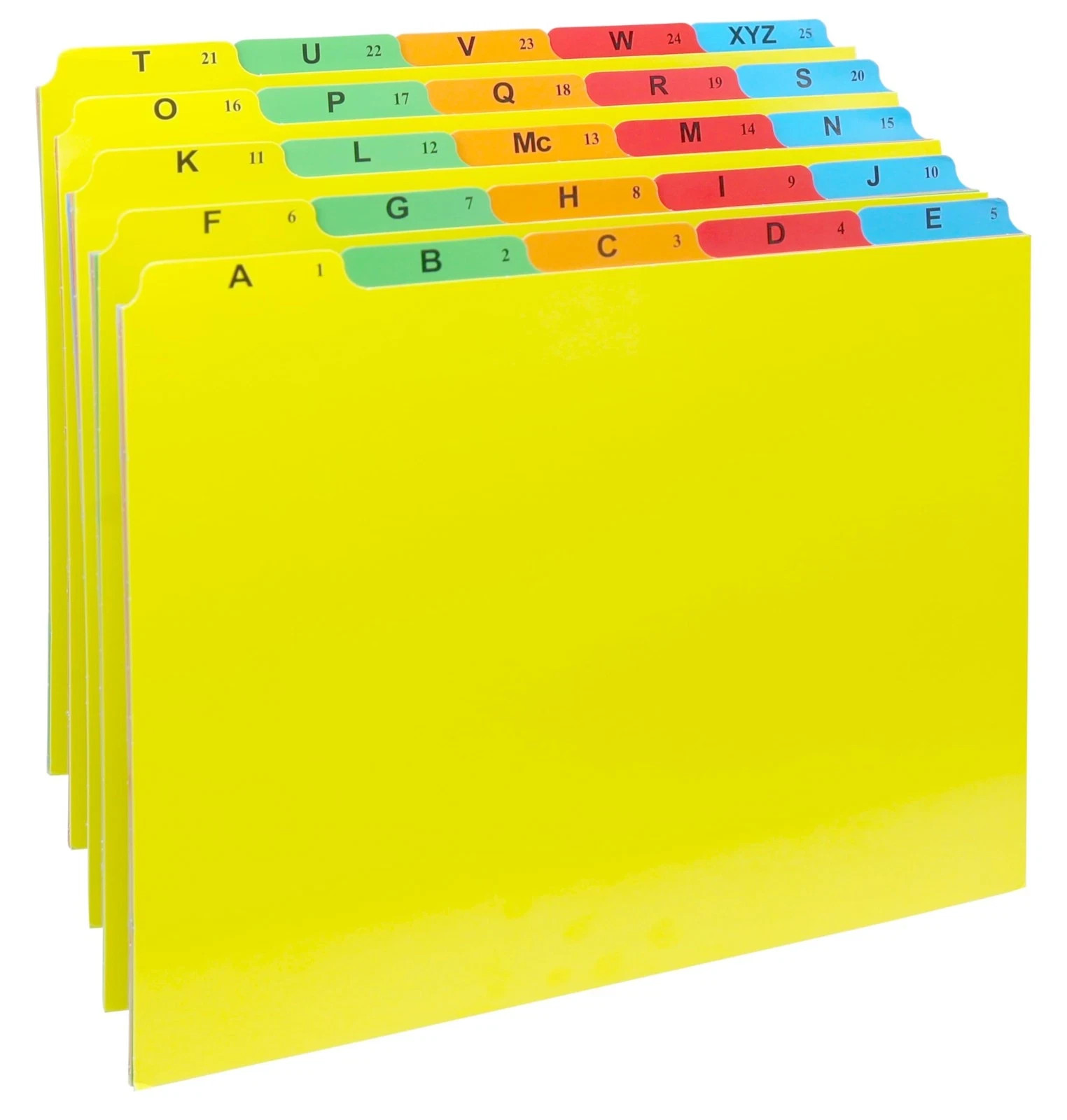 A-Z Alphabetical File Folder Guide Dividers, Heavyweight 5 Color Coded Tabs, ...