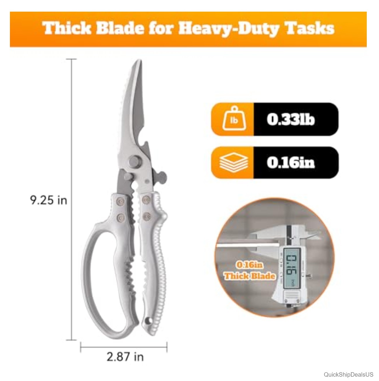 Heavy Duty Kitchen Scissors, Poultry Shears for Meat, Chicken, Bone, Turkey, ...