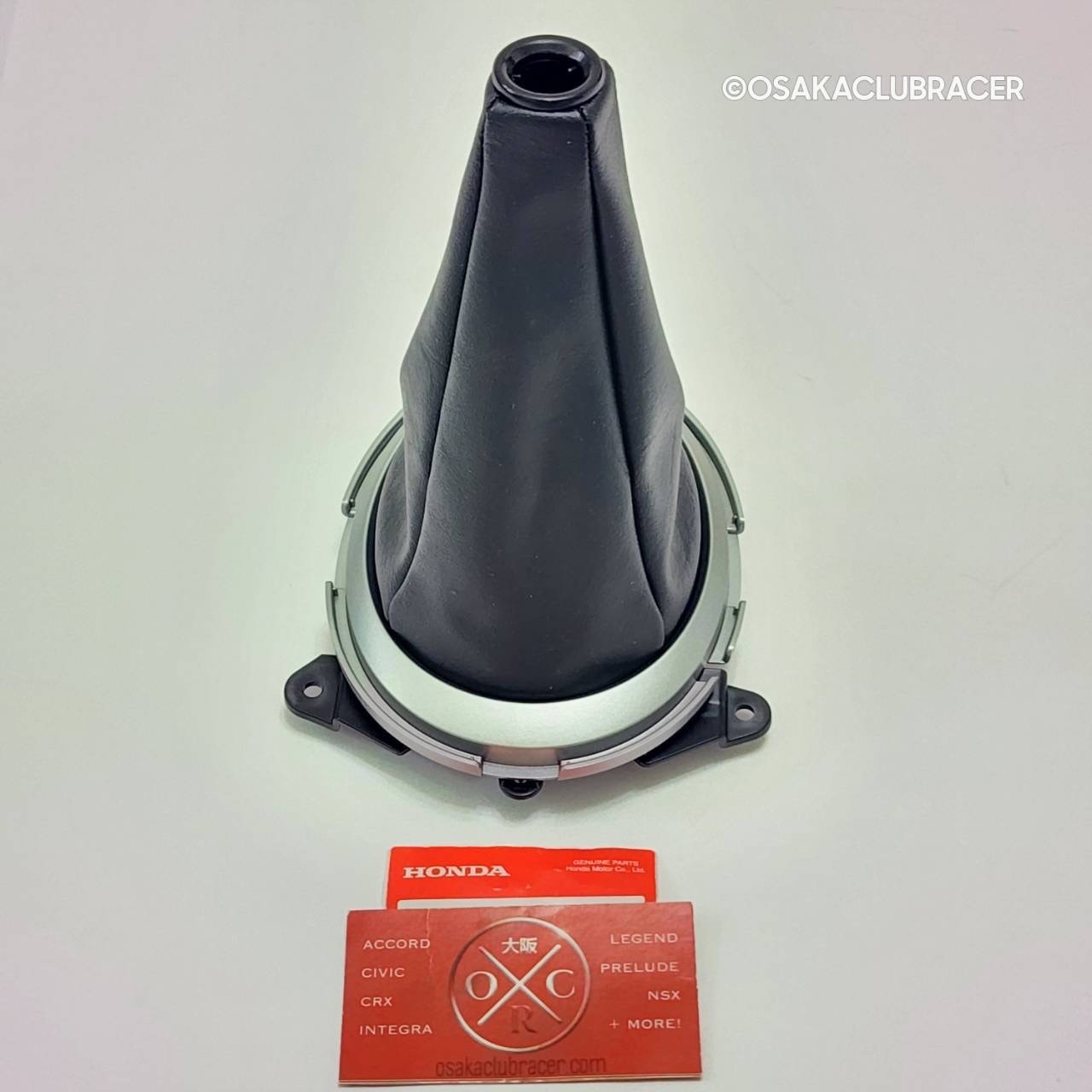 Genuine OEM 11-13 Honda Fit Shift Boot Black Silver Trim 83414-TF0-J52ZC GE8 5MT