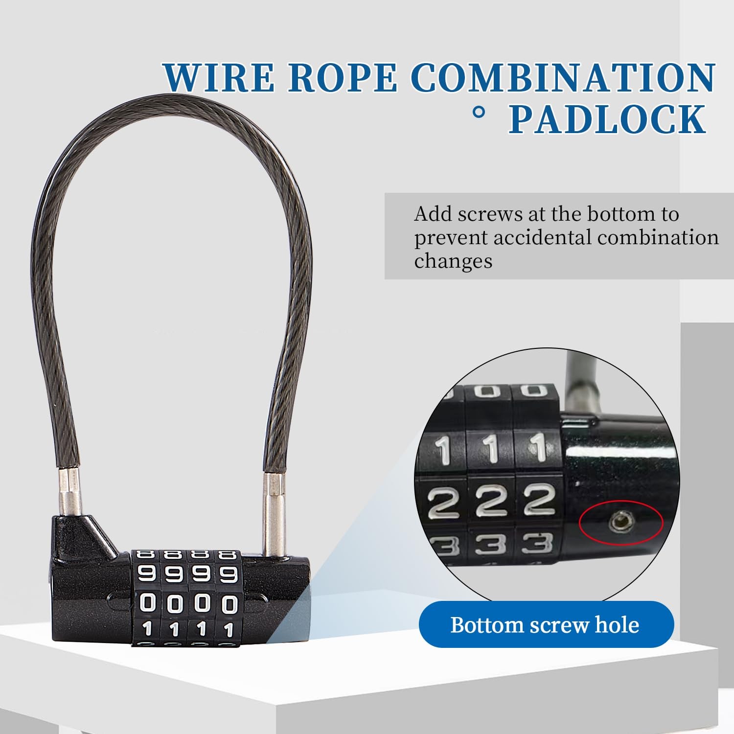 EASTDEER 4-Digit Combination Cable Lock, 7" - Gym Locker & Toolbox Security