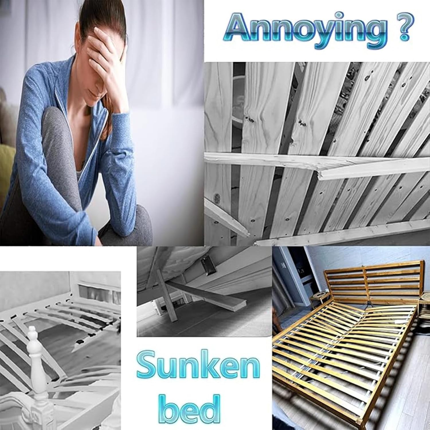 4 PCS Adjustable Height Bed Frame Support Legs -5- 8.5 inch Bed Slats Suppo