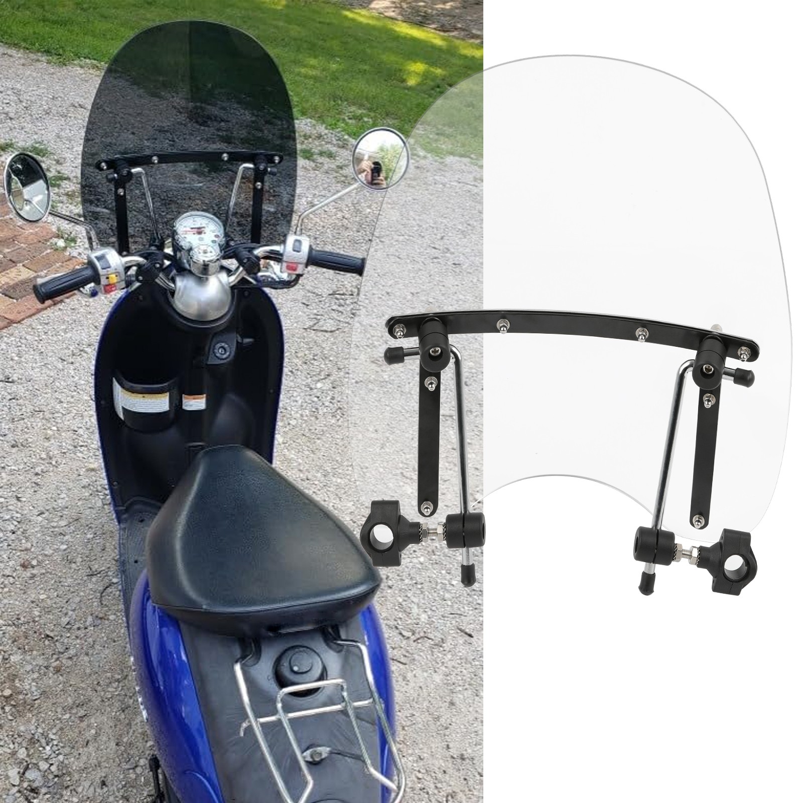 For Yamaha Vino 50 125 Scooter Large Clear Windshield Windscreen 18"x16"