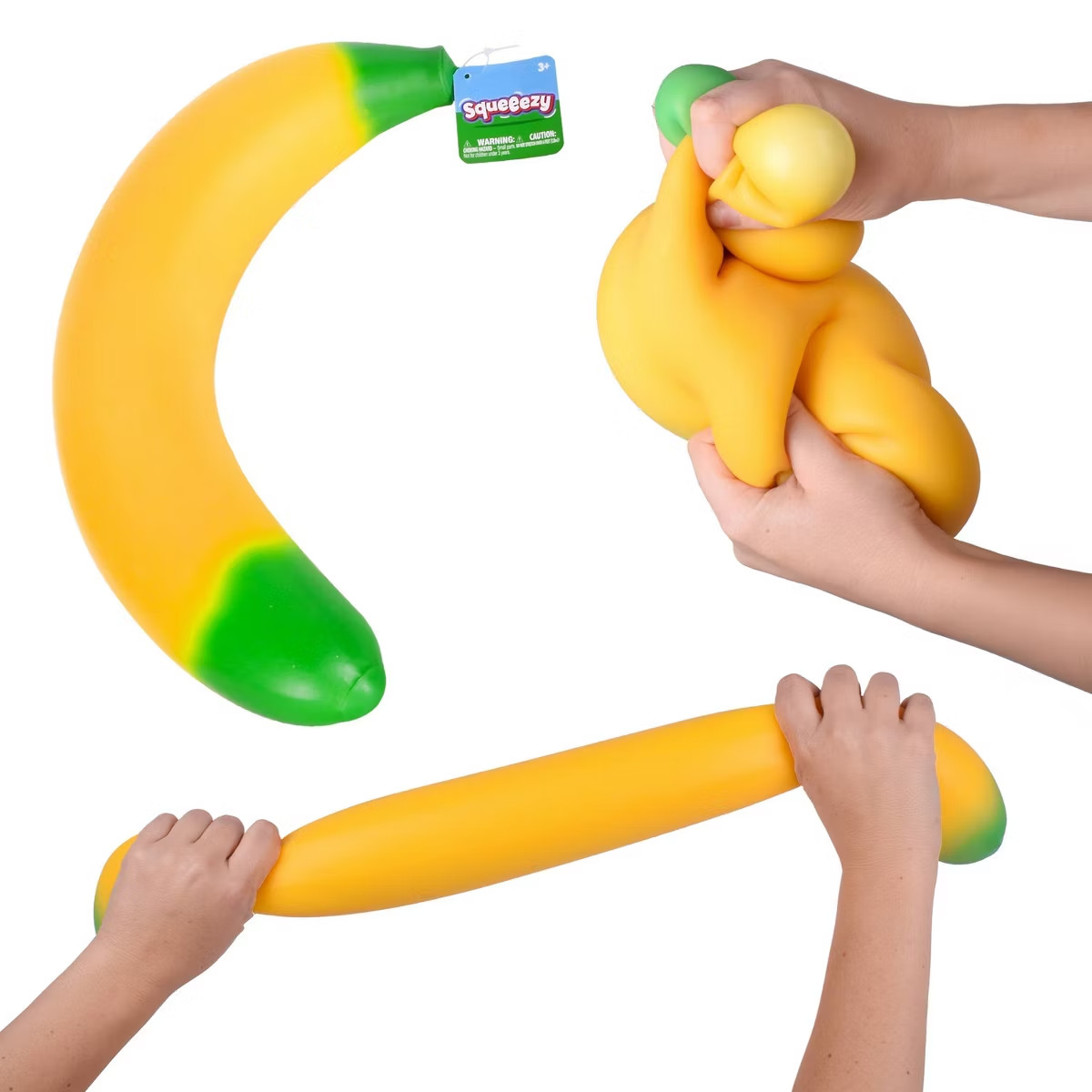 Toymendous Laffy Snacks Banana Squishy Stress Ball Toy Kids 3+ Slow Rise