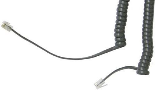 ESI 12' Foot Ft Charcoal IVX DFP EKT DP1 Telephone Handset Coil Curly Cord NEW