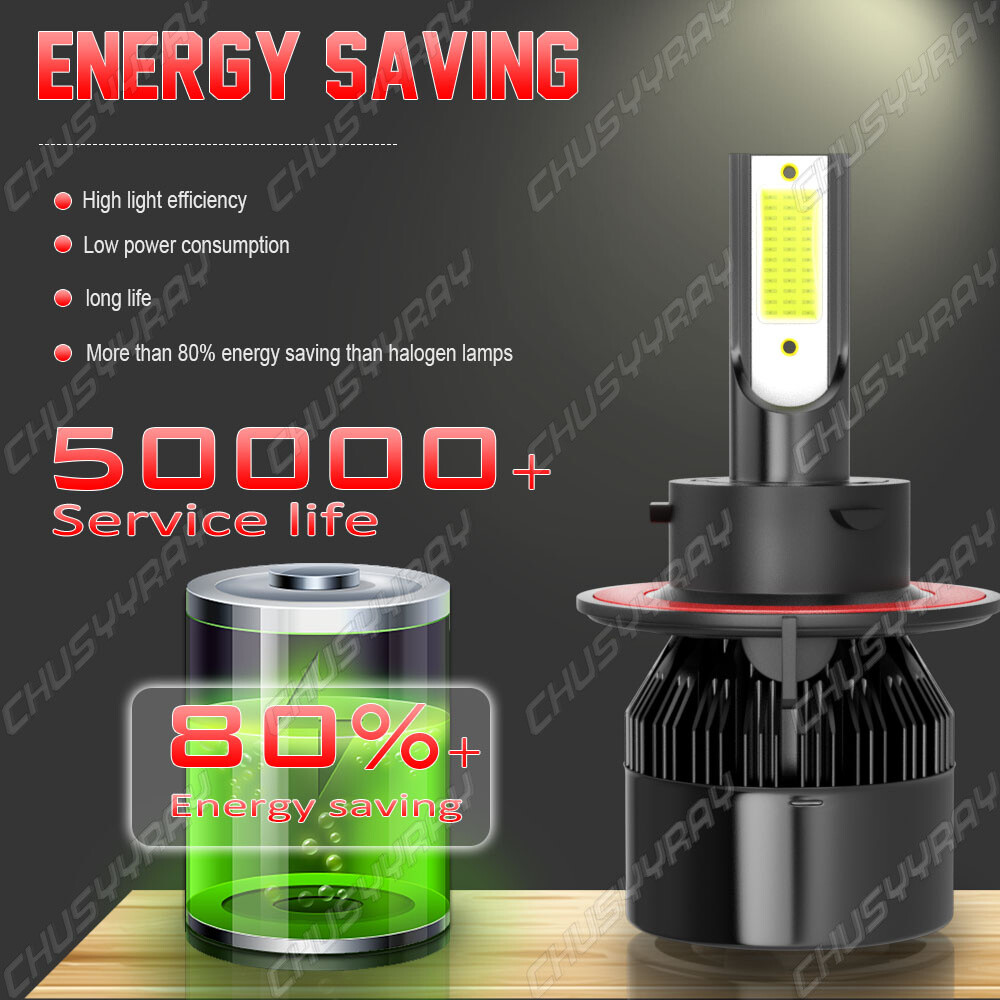 For Chevy HHR 2006-2010 2011-2PC 6000K White LED Headlight High/Low Beam Bulbs