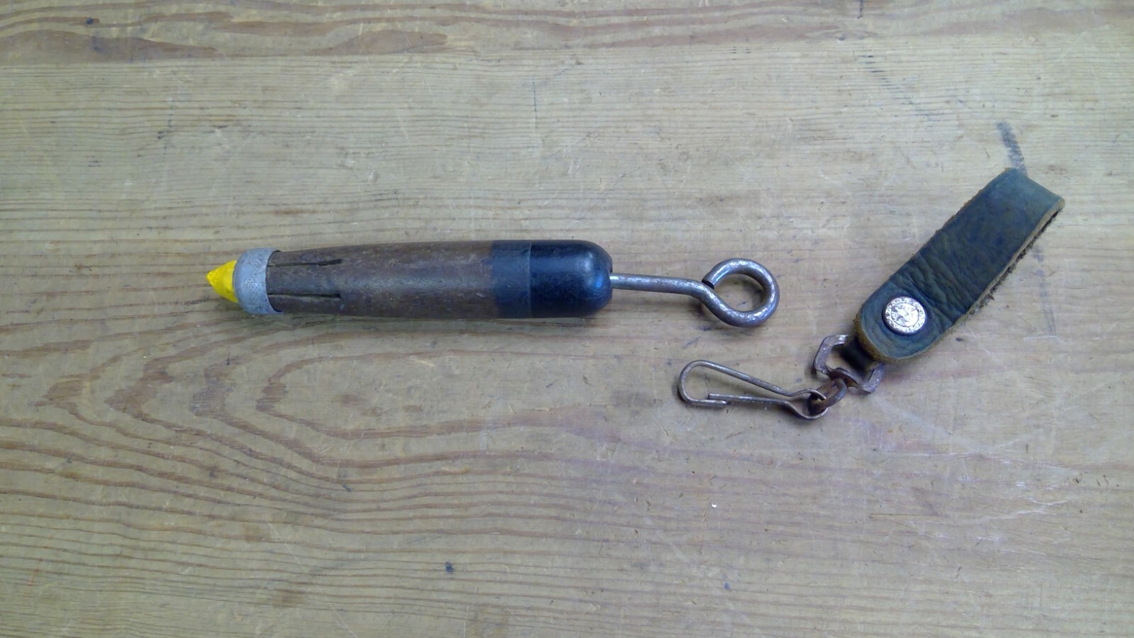 Vintage Keel, Lumber Crayon Holder for 1/2" Round or Hex Walnut w belt ring