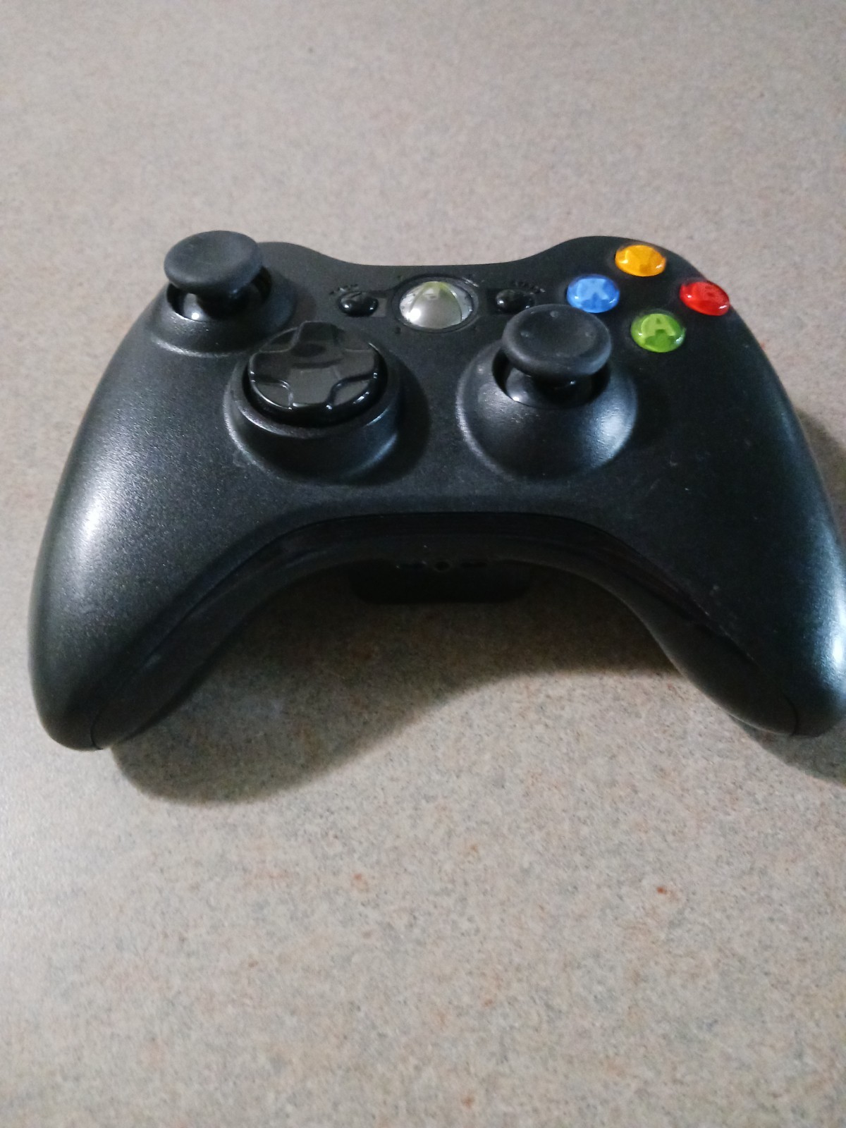 Original Microsoft Xbox 360 Black Wireless Controller OEM - clean & working -