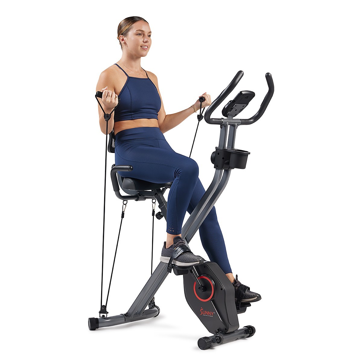 Foldable Magnetic Recumbent Exercise Bike LCD Monitor 300LB Capacity Home Gym