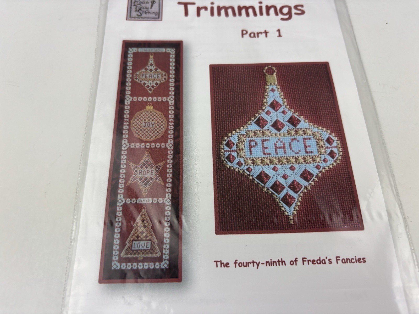 Freda’s Fancy Stitching Trimmings Part 1 Peace Needlepoint Pattern 6S