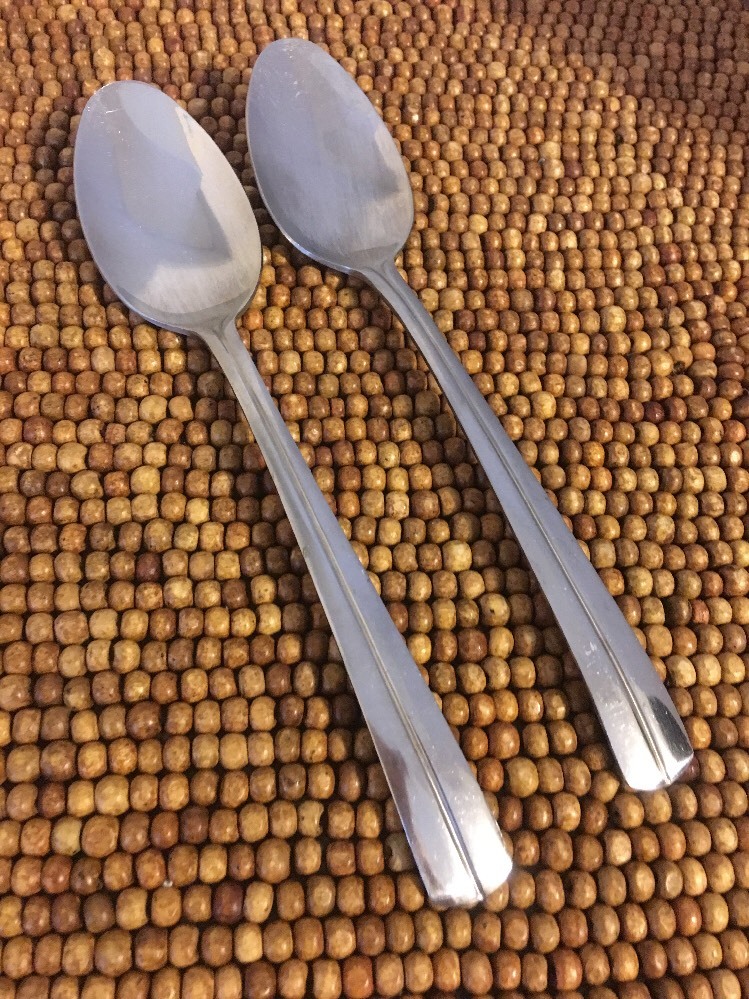 Cambridge Stainless DUNHILL GLOSSY Center Line 2 PLACE SOUP SPOONS 7 1/8"
