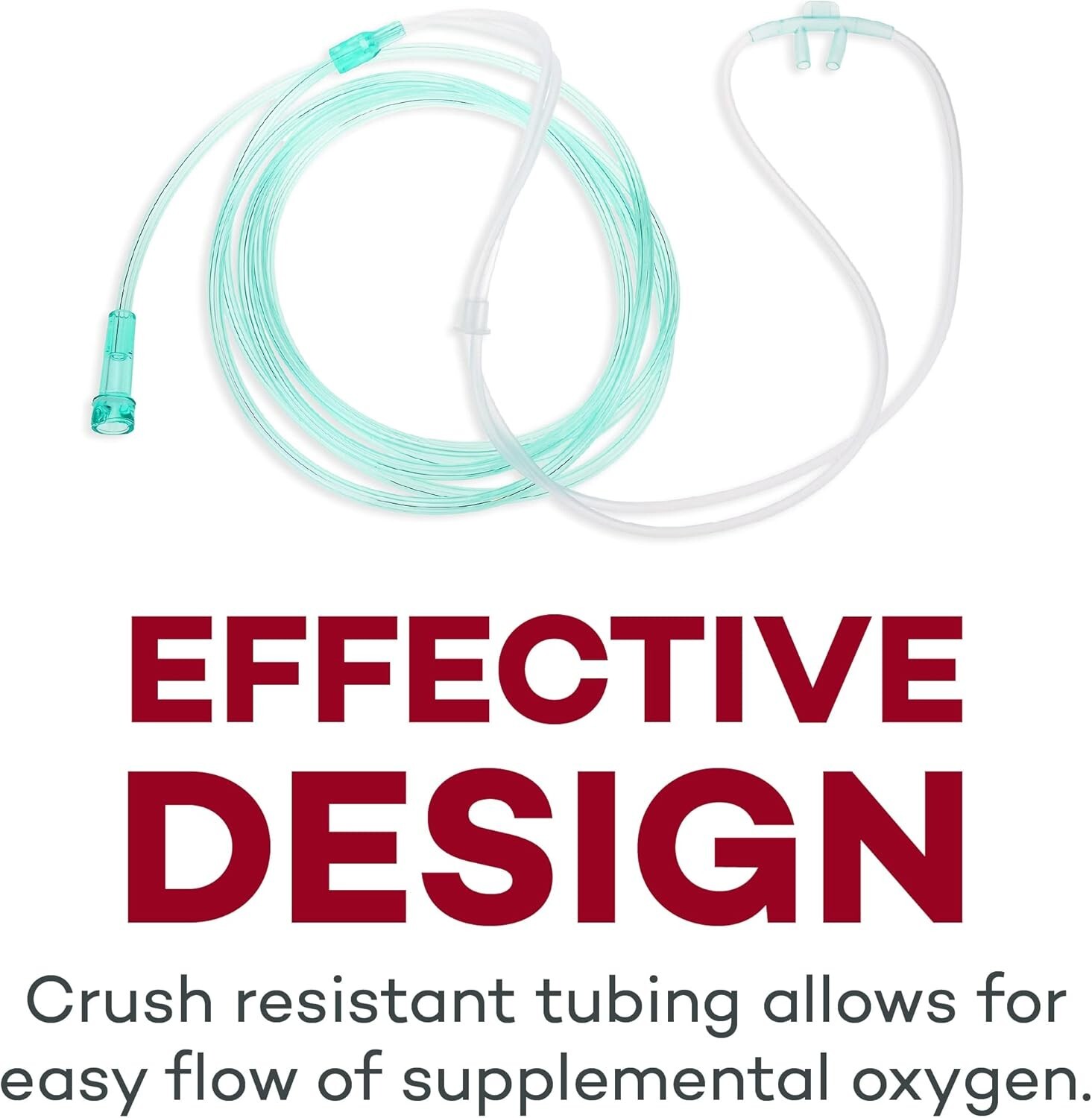 Soft Green Nasal Cannula for Oxygen - 7 ft Lightweight & Comfortable (10 Pack)