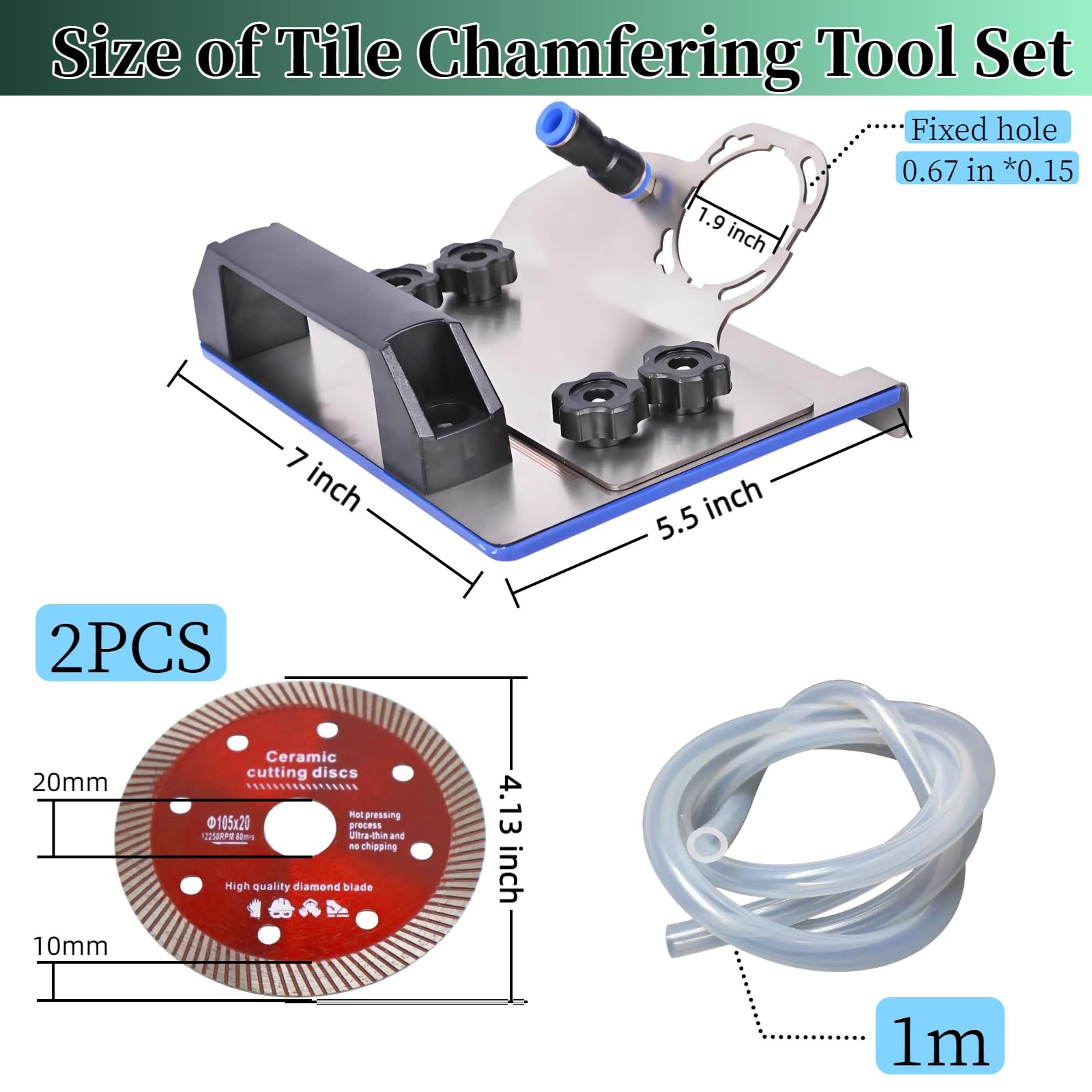 45-degree tile chamfering tool, ceramic tile cutting tool, angle grinder atta...