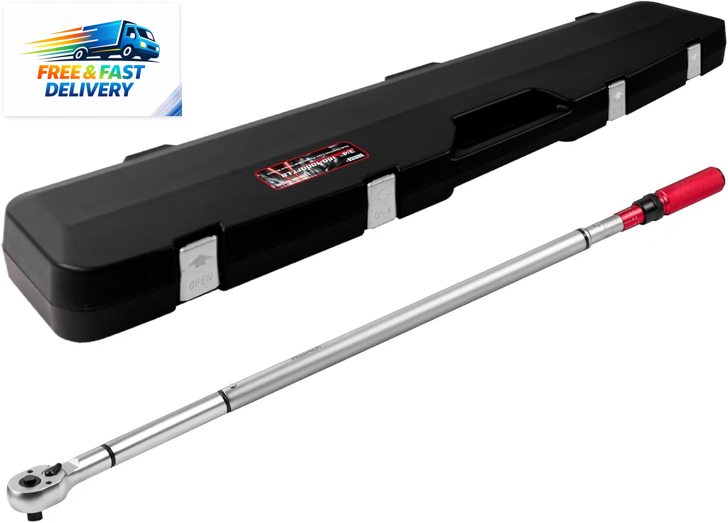3/4-Inch Drive Click Torque Wrench, Dual-Direction Adjustable 48 Tooth 160-1000F