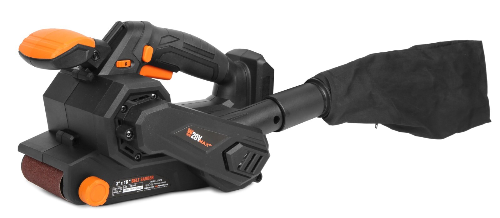 WEN 20V Max Cordless Belt Sander, Variable Speed-Tool Only (20418BT)