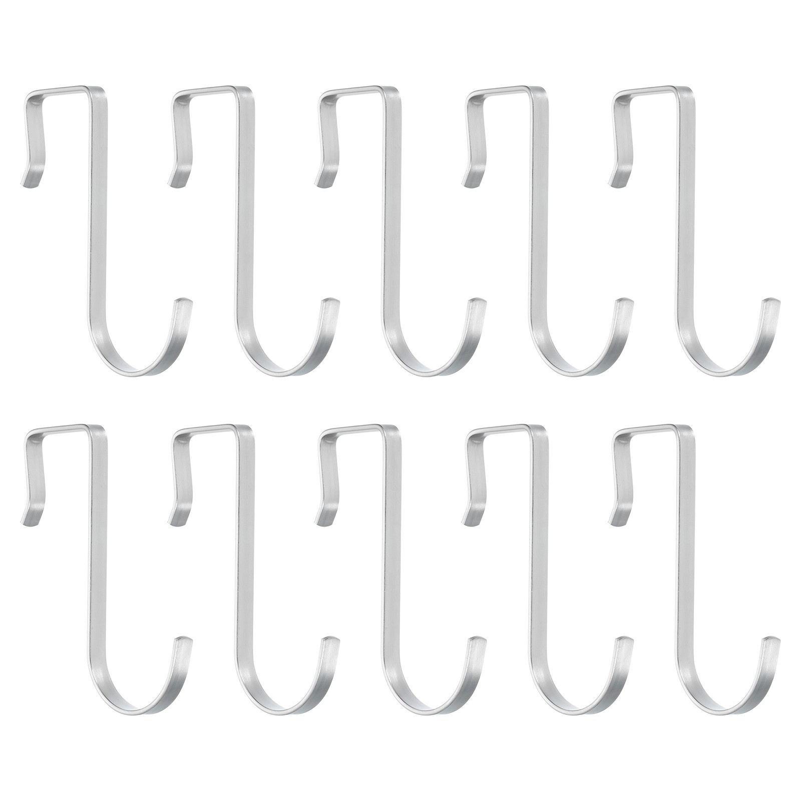 10Pcs J-Shaped Hook, Hanging Sink Grid Hooks Fit 20mm OD, Silver