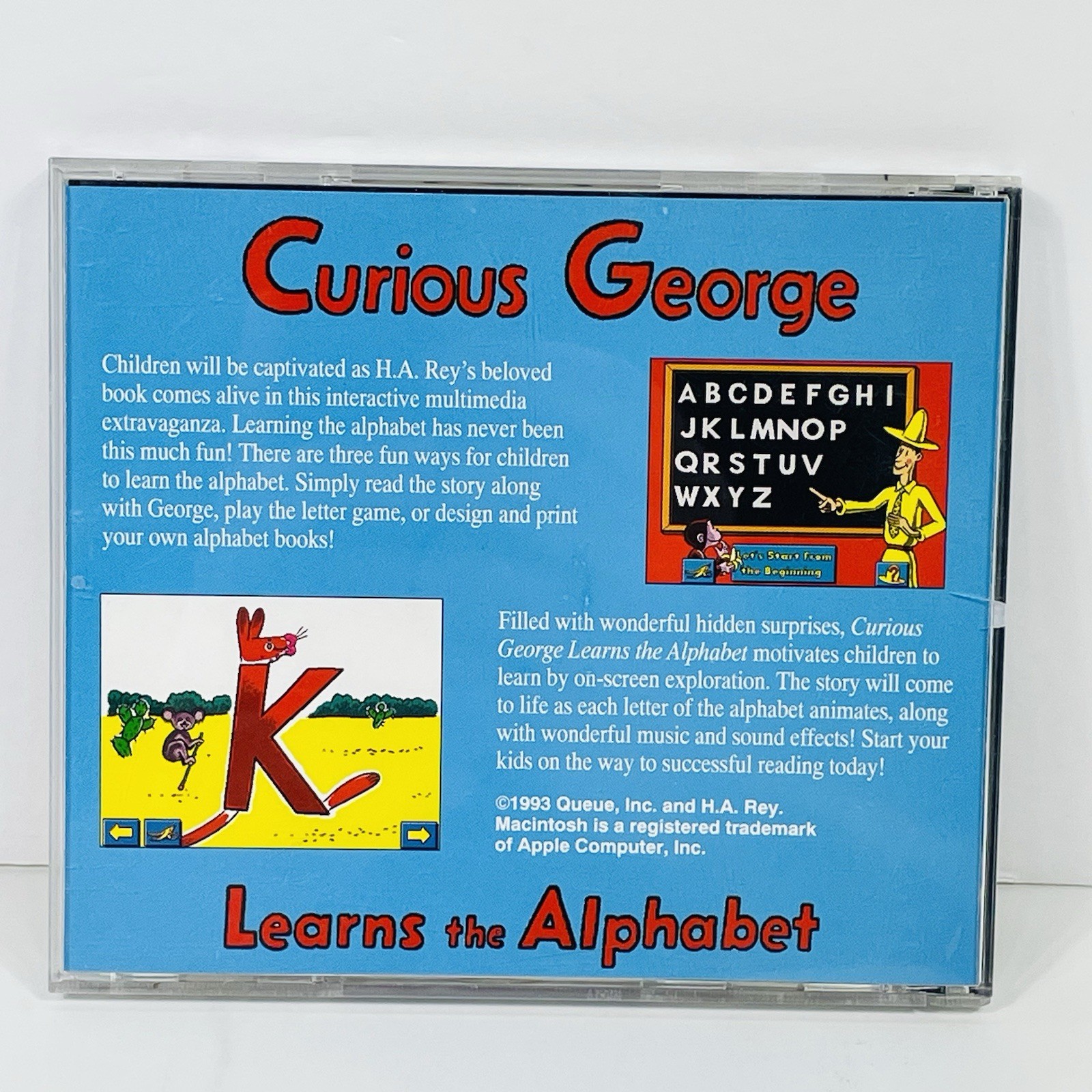 Curious George Learns the Alphabet 1993 Macintosh CD-ROM Learning Game