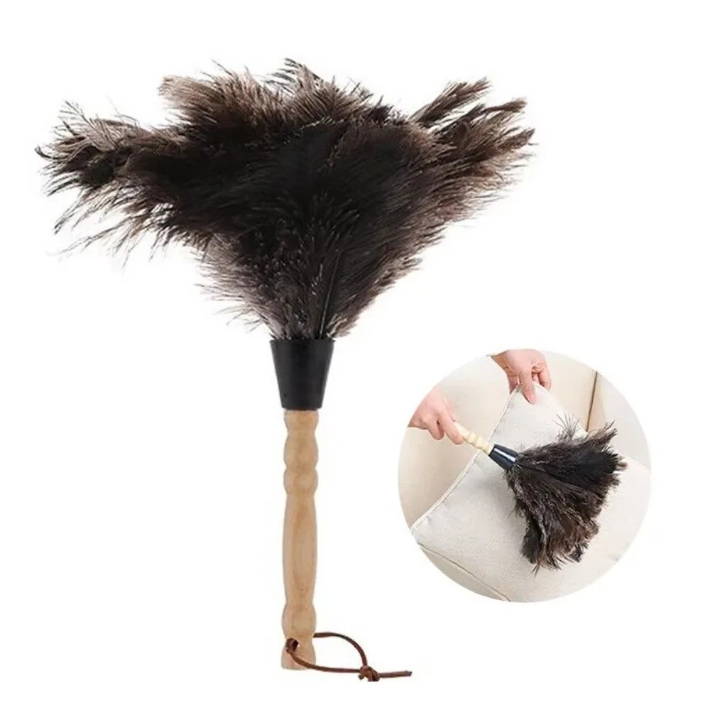 Ostrich Feather Duster Durable Dust Collecting Cleaning Tool In Wool US