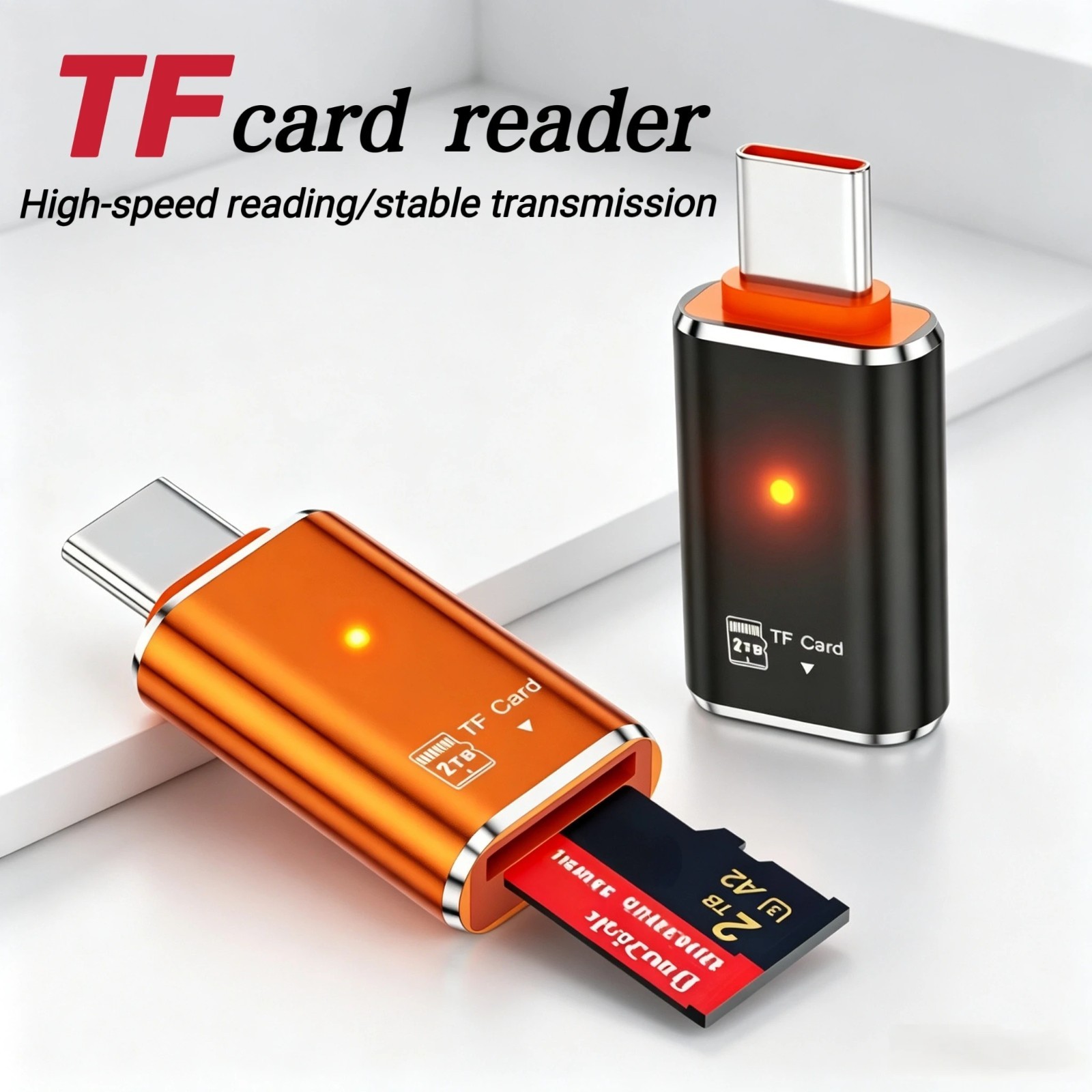 USB C SD TF Card Reader Adapter Memory Card Reader Supports Up to 2TB