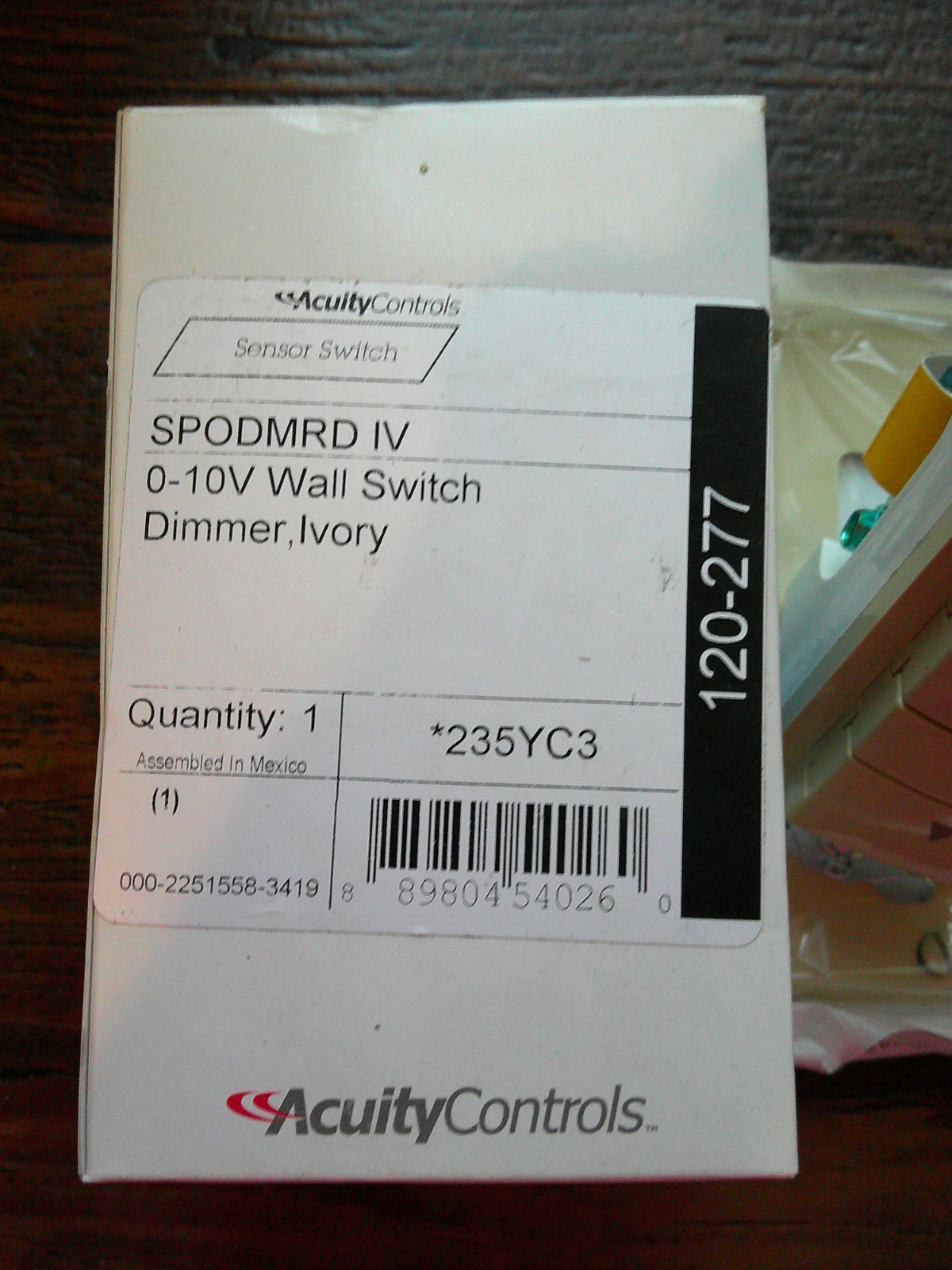 (1) ACUITY CONTROLS SPODMRD IV Wall Switch Dimmer, Ivory