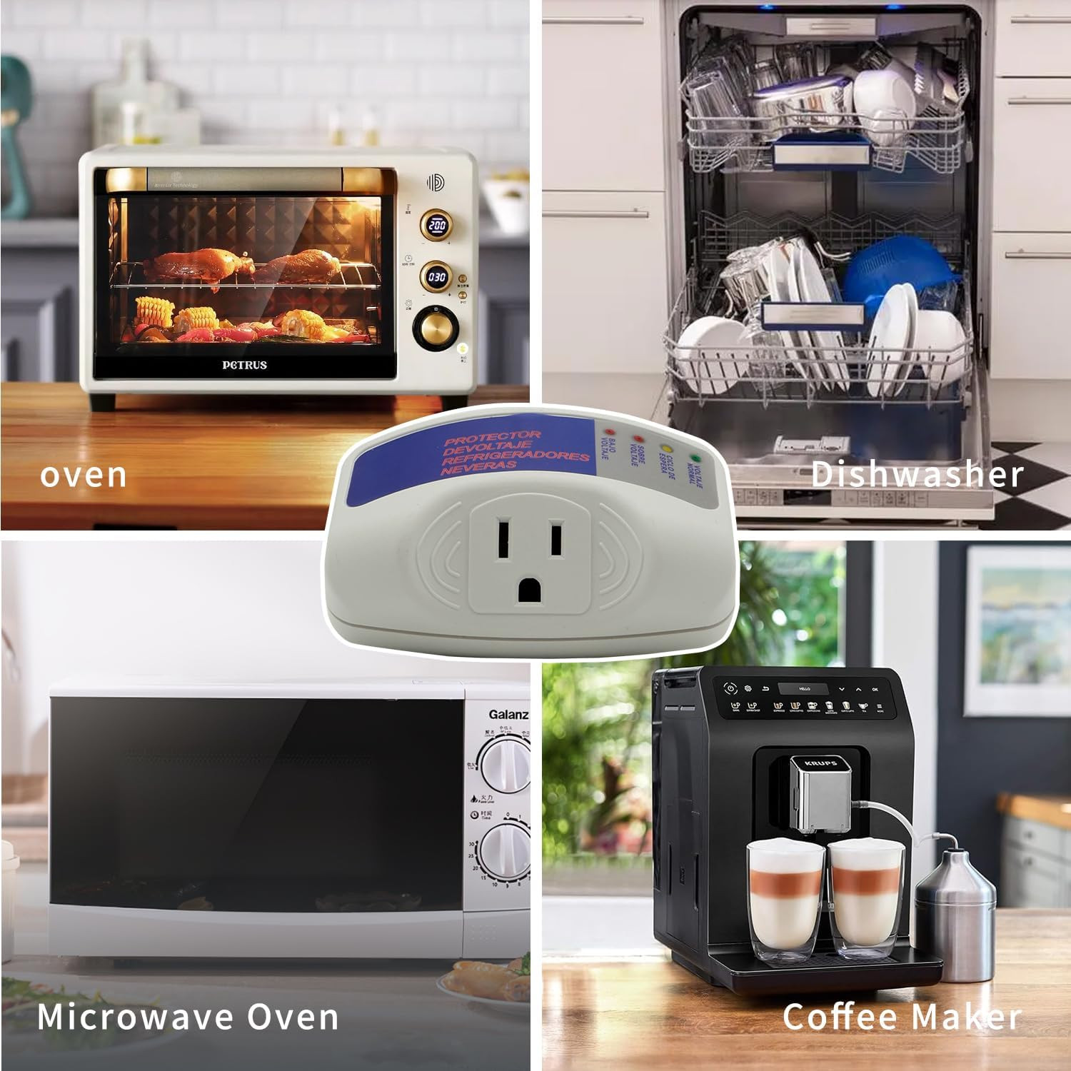 120V Voltage Protector Surge Home Refrigerator Power Outlets US 3Pcs