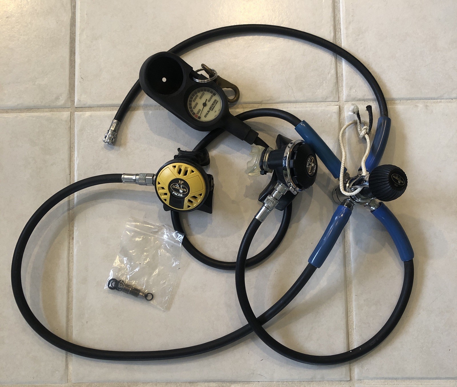 Dacor 360 Pacer XP & Aero Scuba Diving Regulator Aqua-Lung PSI Gauge Set