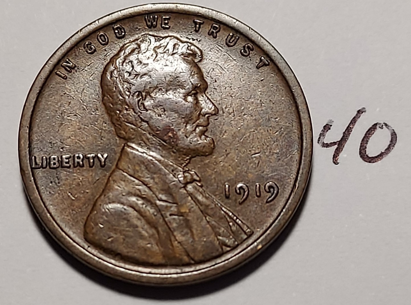 1919 Lincoln Wheat Cent   XF EF  Extremely Fine  #40