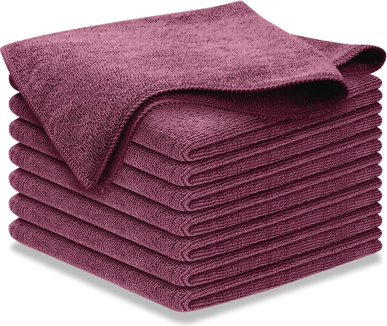 Premium 300GSM Microfiber Cleaning Cloth - 12.5x12.5 High 8 pack Burgundy